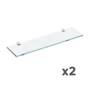 Foto de 2 Prateleiras Retas Simples Vidro Incolor  Sensea
