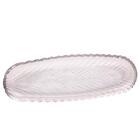 2 Pratos Decorativos De Cristal Leaf 39x14x3cm Lyor Travessa