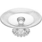 2 Pratos Porta Bolo Cristal Com Pé 25cm Boleira Incolor Torta