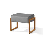 2 Puf Puff Base Retangular P/ Sala Decorativo Moderno Cinza/d