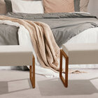 2 Puff Base Ferro Retangular Moderno 2024 Areia/dourado