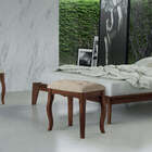 2 Puff Para Penteadeira Estofado Claro Para Quarto Madeira