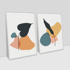 2 Quadros Decor Folhas Tropicais 01 60x90x4,4 Luven Bra