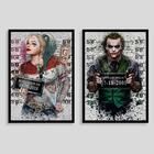 2 Quadros Decor Personag Coringa E Arlequina 21x30 Luven Bra