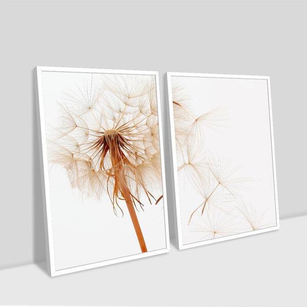 2 Quadros Decorativos Dente De Leão 06 60x90x2,8 Luven Bra
