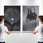 2 Quadros Decorativos Folhas Na Chuva 60x90x2,8 Luven Bra