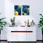 2 Quadros Decorativos Formas Geométri Cubos 21x30 Luven Bra
