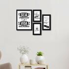 2 Quadros Decorativos Frases Motivacionais 4 Peças Luven Pr