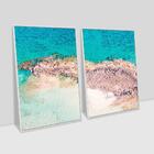 2 Quadros Decorativos Ilha Tropical 60x90x4,4 Luven Bra