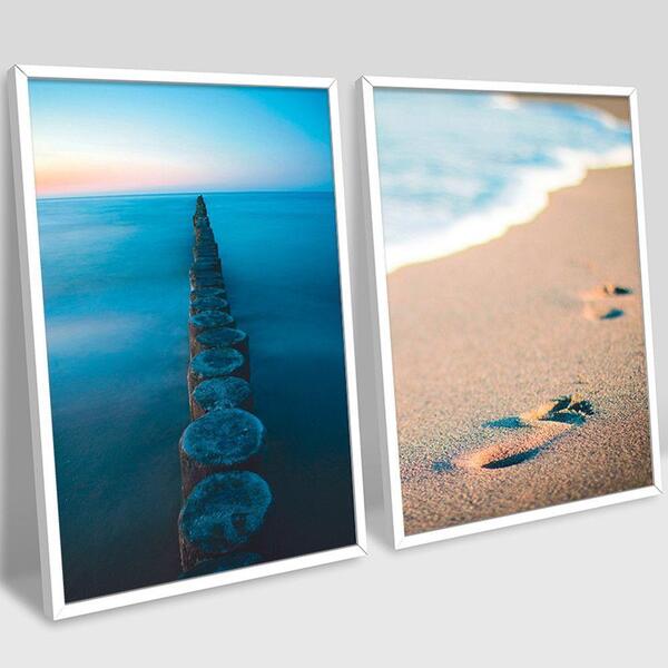 2 Quadros Decorativos Paisag 2 60x90x2,8 Pvc Luven Bra