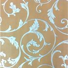 2 Rolos De Papel De Parede Flores Prata Fundo Marrom Claro