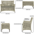 2 Sofá Área E Mesa Igapó Alumínio Pintura Marrom Corda Náutic