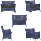 2 Sofá Área E Mesa Igapó Alumínio Pintura Marrom Corda Náutic