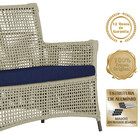 2 Sofá Área E Mesa Igapó Alumínio Pintura Marrom Corda Náutic