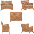 2 Sofá Área E Mesa Igapó Alumínio Pintura Marrom Corda Náutic