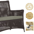 2 Sofá Área E Mesa Igapó Alumínio Pintura Marrom Corda Náutic