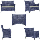 2 Sofá Área E Mesa Igapó Alumínio Pintura Preta Corda Náutica