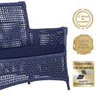 2 Sofá Área E Mesa Igapó Alumínio Pintura Preta Corda Náutica