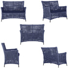 2 Sofá Área E Mesa Igapó Alumínio Pintura Preta Corda Náutica