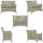 2 Sofá Área E Mesa Igapó Alumínio Pintura Preta Corda Náutica