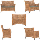 2 Sofá Área E Mesa Igapó Alumínio Pintura Preta Corda Náutica