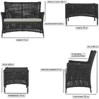 2 Sofá Área E Mesa Igapó Alumínio Pintura Preta Corda Náutica