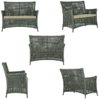 2 Sofá Área E Mesa Igapó Alumínio Pintura Preta Corda Náutica