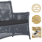 2 Sofá Área E Mesa Igapó Alumínio Pintura Preta Corda Náutica