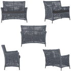 2 Sofá Área E Mesa Igapó Alumínio Pintura Preta Corda Náutica