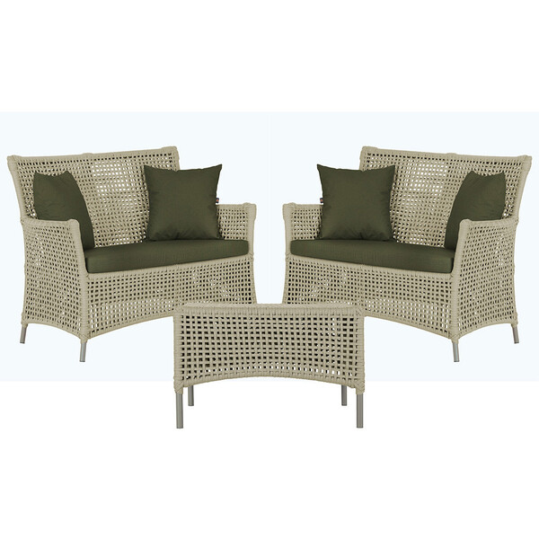 2 Sofás Área E Mesa Igapó Alumínio Pintura Fendi Corda Náutic