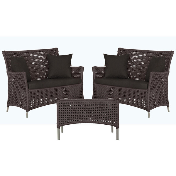 2 Sofás Área E Mesa Igapó Alumínio Pintura Fendi Corda Náutic