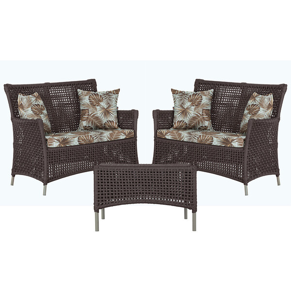 2 Sofás Área E Mesa Igapó Alumínio Pintura Fendi Corda Náutic