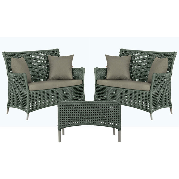 2 Sofás Área E Mesa Igapó Alumínio Pintura Fendi Corda Náutic