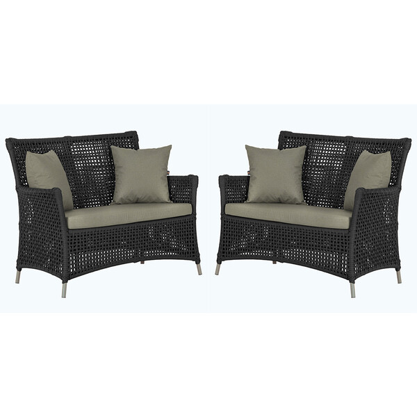 2 Sofás Área Externa Igapó Alumínio Pintura Fendi Corda Náuti