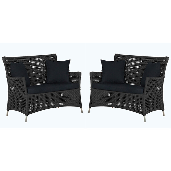 2 Sofás Área Externa Igapó Alumínio Pintura Fendi Corda Náuti