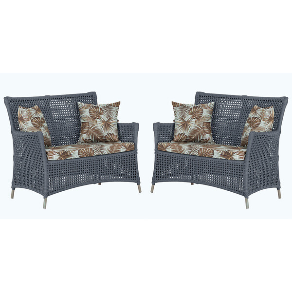 2 Sofás Área Externa Igapó Alumínio Pintura Fendi Corda Náuti