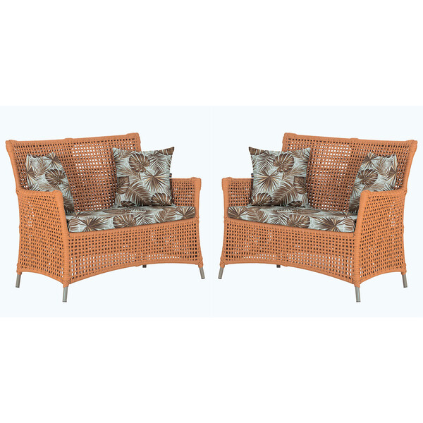 2 Sofás Área Externa Igapó Alumínio Pintura Fendi Corda Náuti