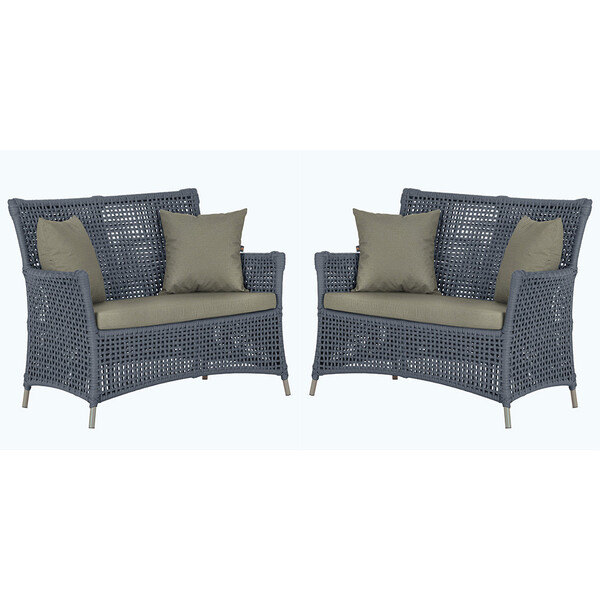 2 Sofás Área Externa Igapó Alumínio Pintura Fendi Corda Náuti