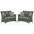 2 Sofás Área Externa Igapó Alumínio Pintura Marrom Corda Náut