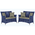 2 Sofás Área Externa Igapó Alumínio Pintura Marrom Corda Náut