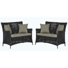 2 Sofás Área Externa Igapó Alumínio Pintura Marrom Corda Náut