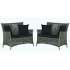 2 Sofás Área Externa Igapó Alumínio Pintura Marrom Corda Náut