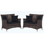 2 Sofás Área Externa Igapó Alumínio Pintura Marrom Corda Náut