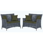 2 Sofás Área Externa Igapó Alumínio Pintura Marrom Corda Náut