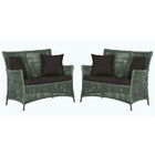 2 Sofás Área Externa Igapó Alumínio Pintura Marrom Corda Náut