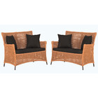 2 Sofás Área Externa Igapó Alumínio Pintura Marrom Corda Náut