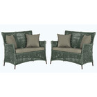 2 Sofás Área Externa Igapó Alumínio Pintura Marrom Corda Náut