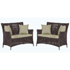 2 Sofás Área Externa Igapó Alumínio Pintura Marrom Corda Náut