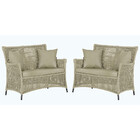 2 Sofás Área Externa Igapó Alumínio Pintura Preta Corda Náuti