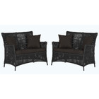 2 Sofás Área Externa Igapó Alumínio Pintura Preta Corda Náuti